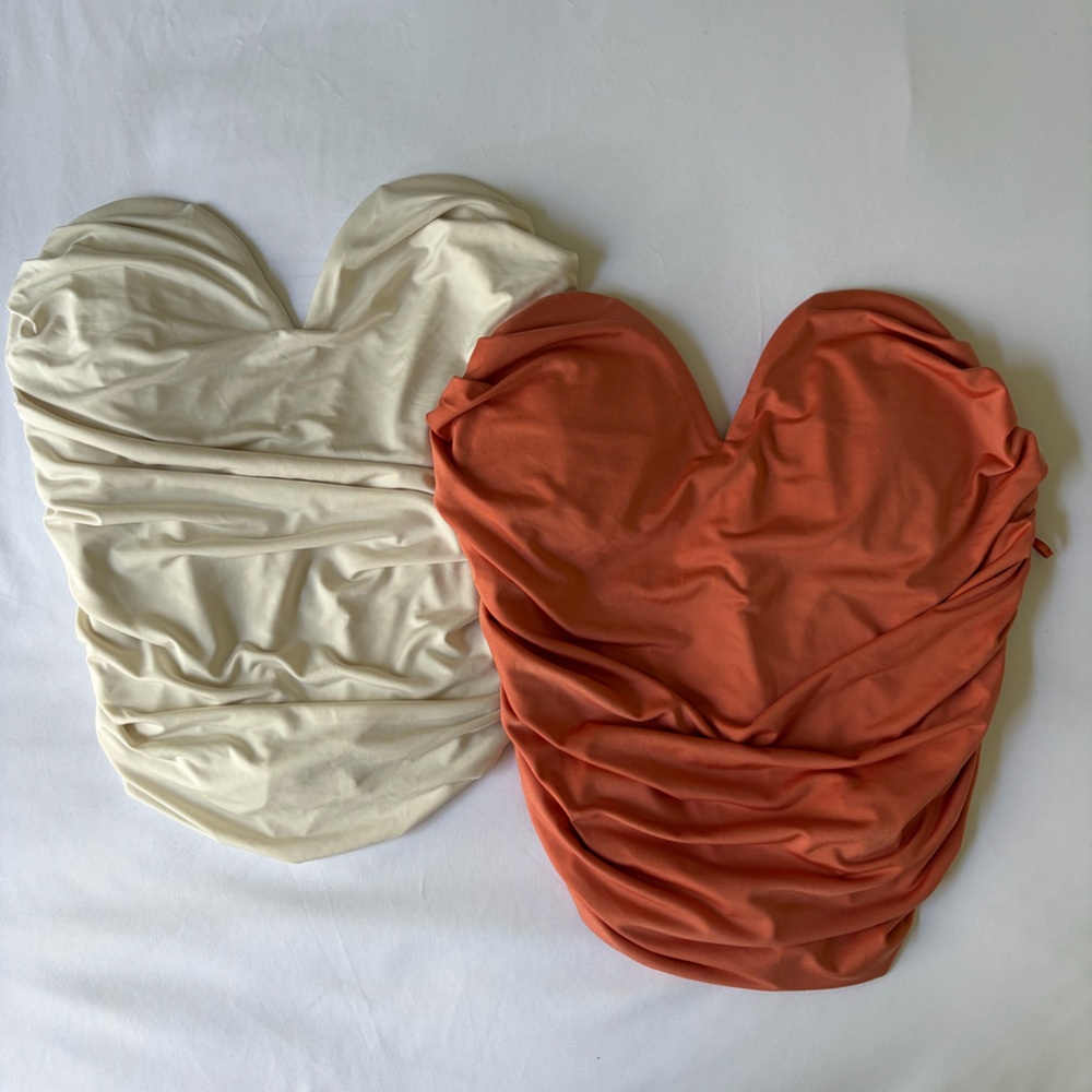 Fitted Strapless Crop Tops